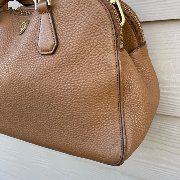 Tory Burch Brown Leather Robinson Double Zip Dome Satchel - Picture 7 of 16